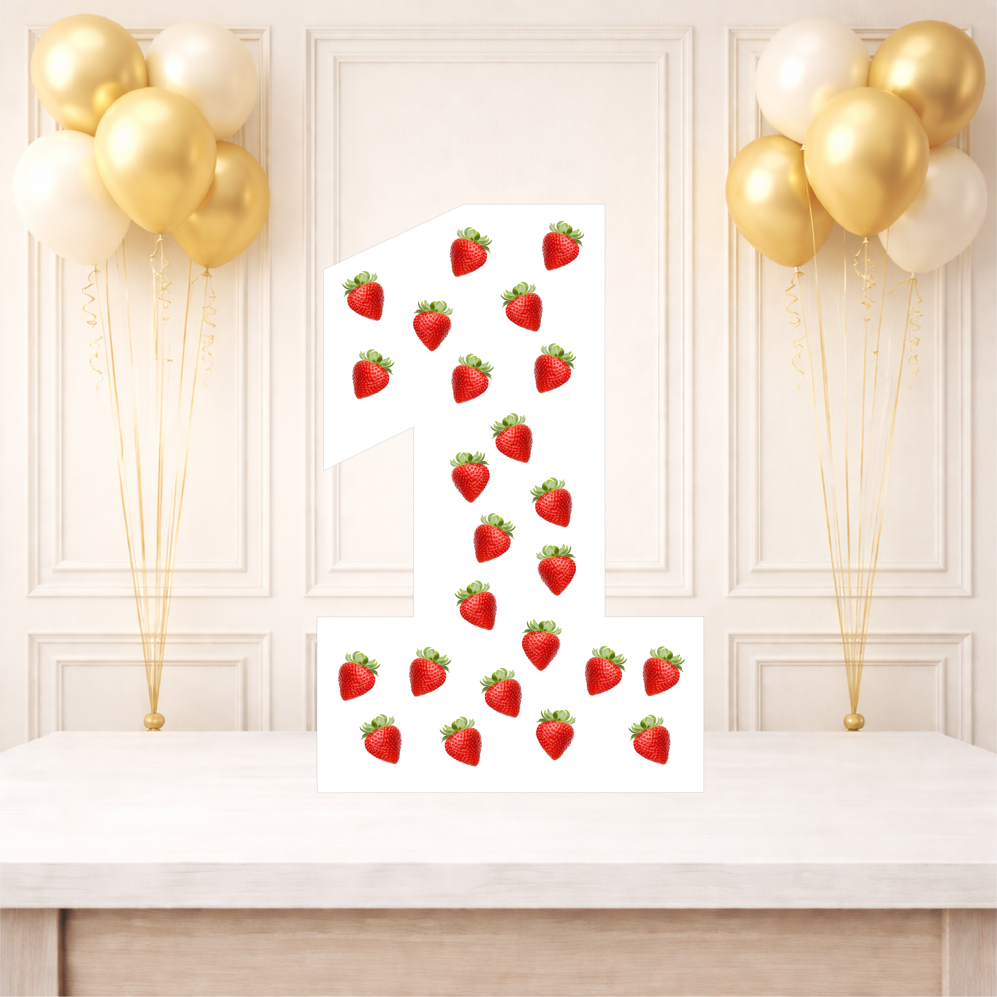 Strawberry 1st Birthday Number Board