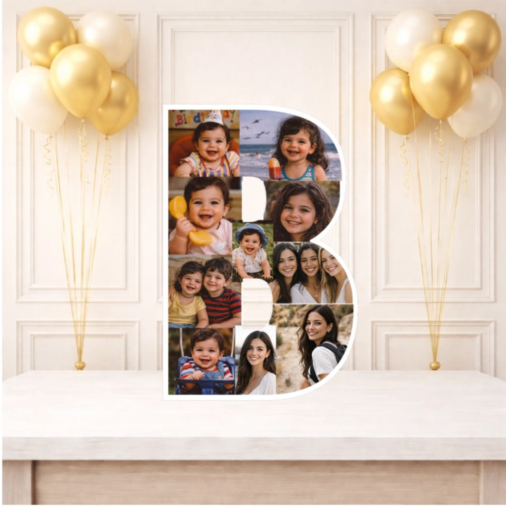 Personalised Letter B Photo Collage Board