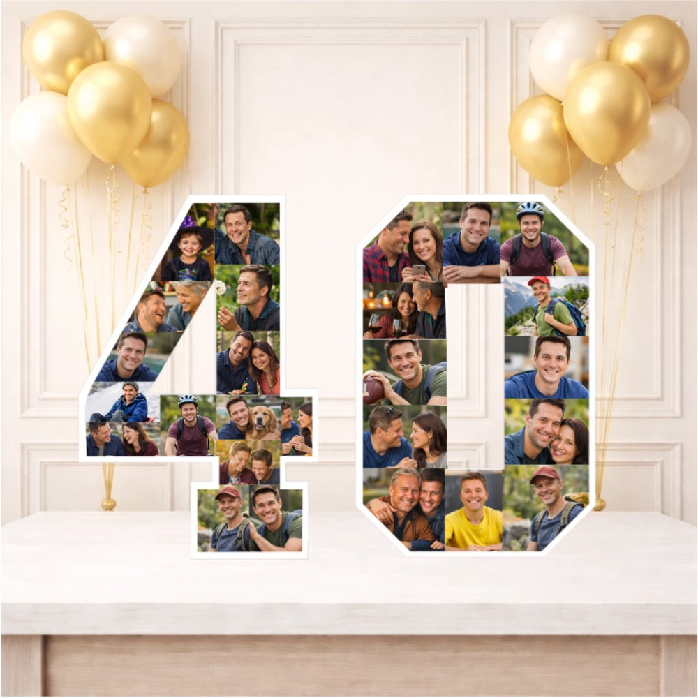 Personalised 40th Birthday Photo Collage Board