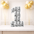 Personalised 1st Birthday Photo Collage Board- 12 Photos (Black and White)