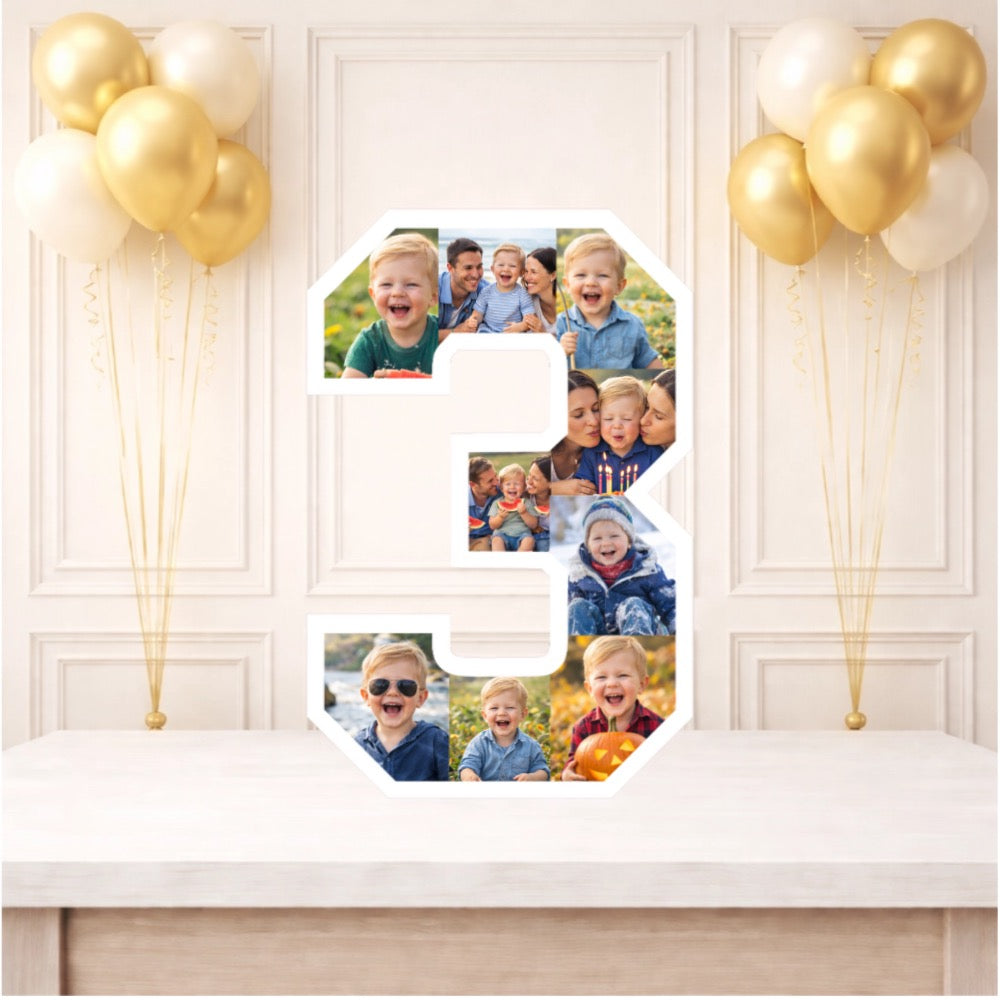 Personalised 3rd Birthday Photo Collage Board