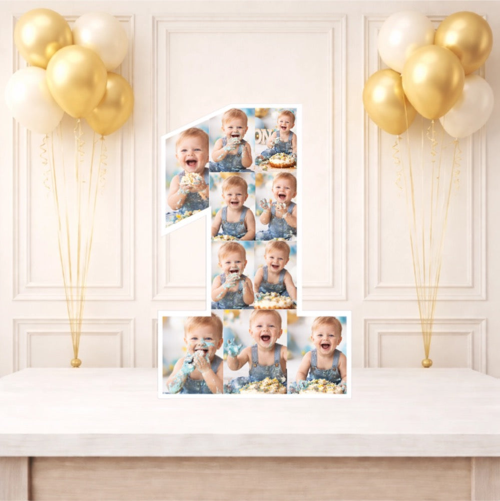 Personalised 1st Birthday Photo Collage Board- 10 Photos
