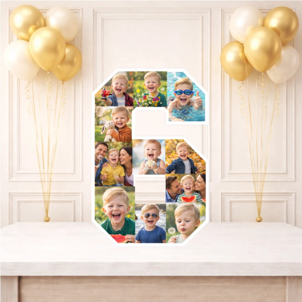 Personalised 6th Birthday Photo Collage Board