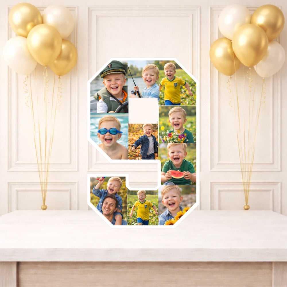 Personalised 9th Birthday Photo Collage Board