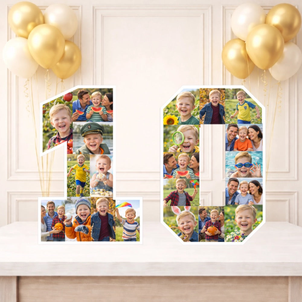 Personalised 10th Birthday Photo Collage Board