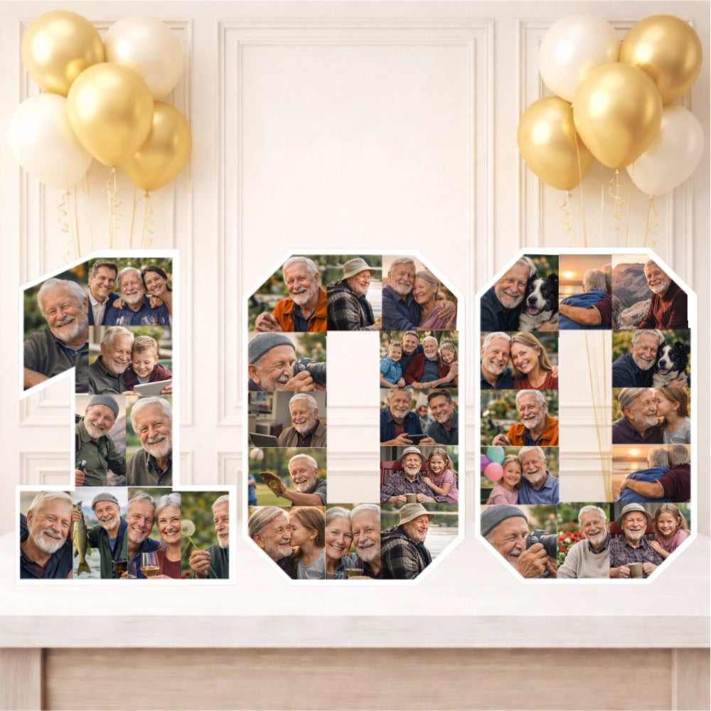 Personalised 100th Birthday Photo Collage Board