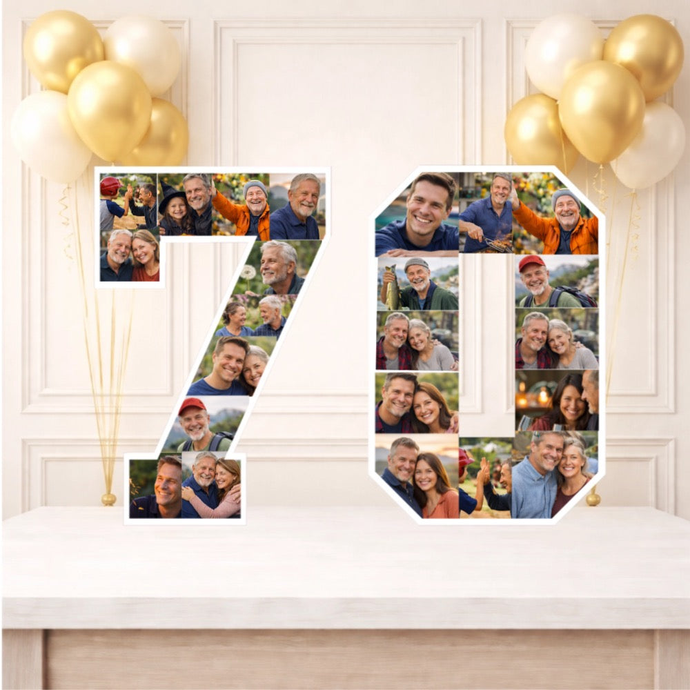 Personalised 70th Birthday Photo Collage Board