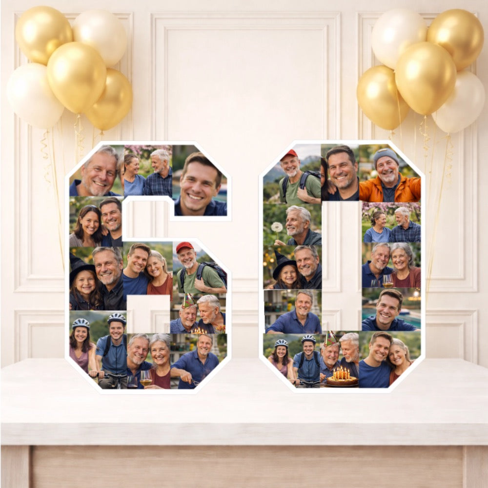 Personalised 60th Birthday Photo Collage Board