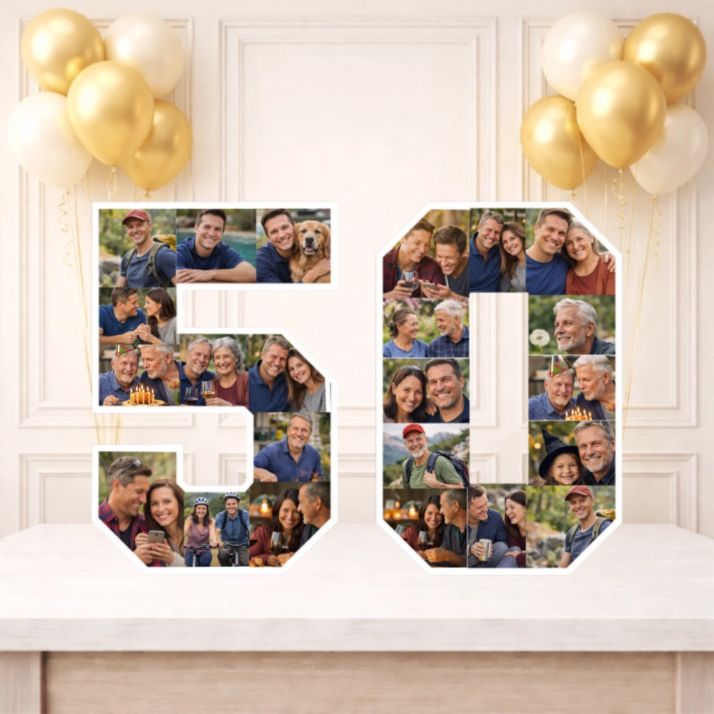 Personalised 50th Birthday Photo Collage Board
